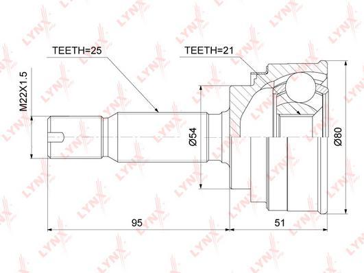 

Шрус Наружный LYNXauto CO-3735