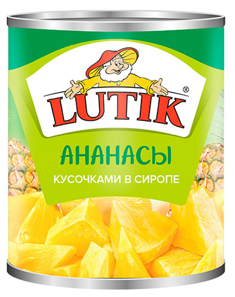 фото Ананасы lutik кусочками в сиропе 850 г