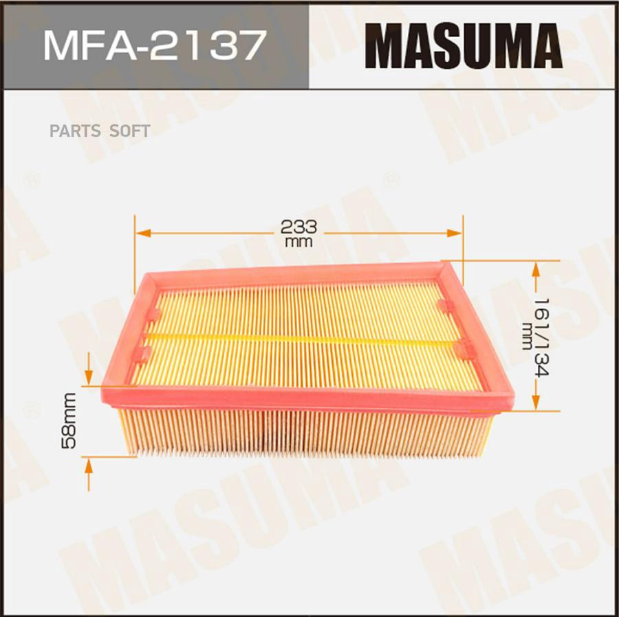 MASUMA MFA2137 Фильтр воздушный Nissan Qashqai (J10E) 06-, X-Trail (T31) 07-; Renault Kole