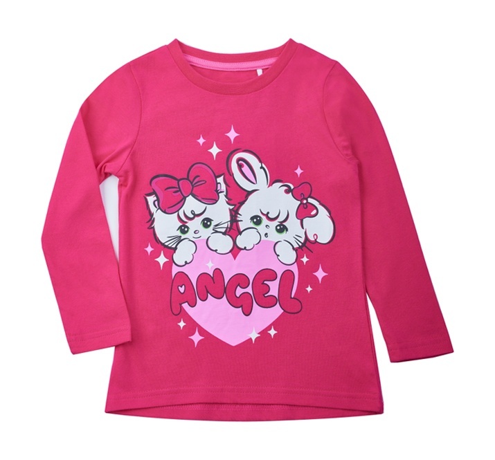 

Лонгслив детский Kari Kids SS24C33500615, темно-розовый, 110, SS24C33500615