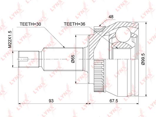 

Шрус LYNXAUTO co3885a