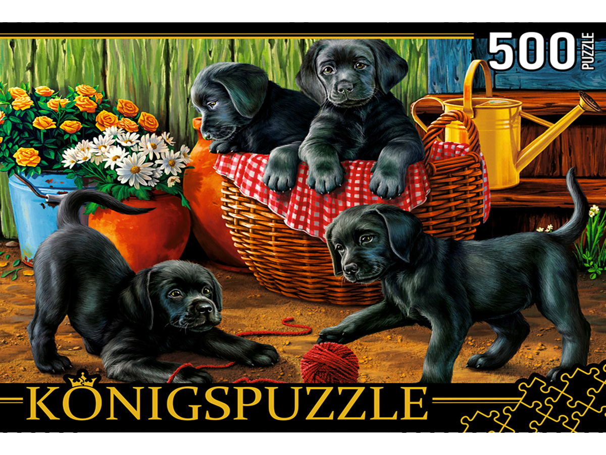 

Пазл Рыжий кот Konigspuzzle Щенки лабрадора 500 дет. ХК500-6308