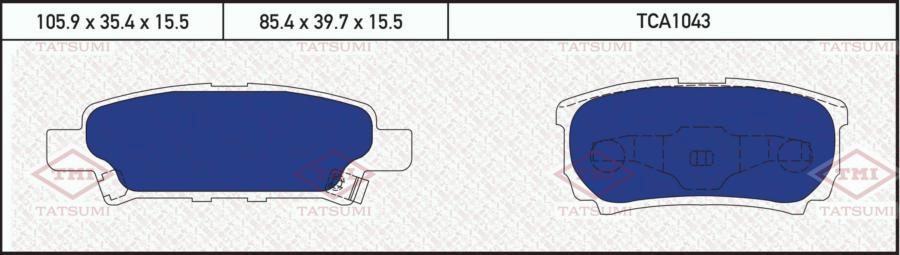 

Колодки дисковые задние \ MITSUBISHI Airtrek/Lancer/Outlander 02> TCA1043