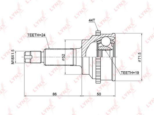 

Шрус LYNXAUTO co3771a