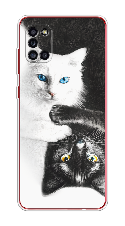 

Чехол на Samsung Galaxy A31 "Коты Инь-Янь", Черный;белый;голубой, 2100350-1