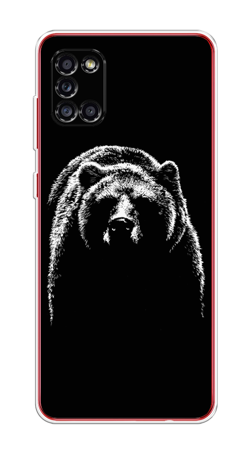 

Чехол на Samsung Galaxy A31 "Медведь в ночи", Белый;черный, 2100350-1
