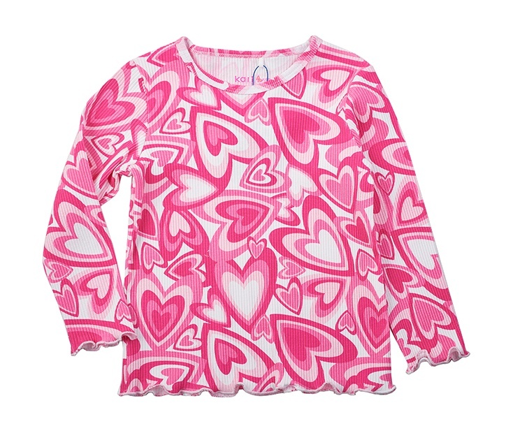 

Лонгслив детский Kari Kids SS24C33200615, белый, розовый, 104, SS24C33200615