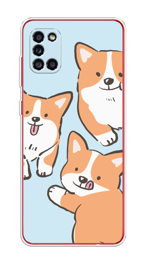 

Чехол на Samsung Galaxy A31 "Милые корги", Бежевый;голубой;коричневый, 2100350-1