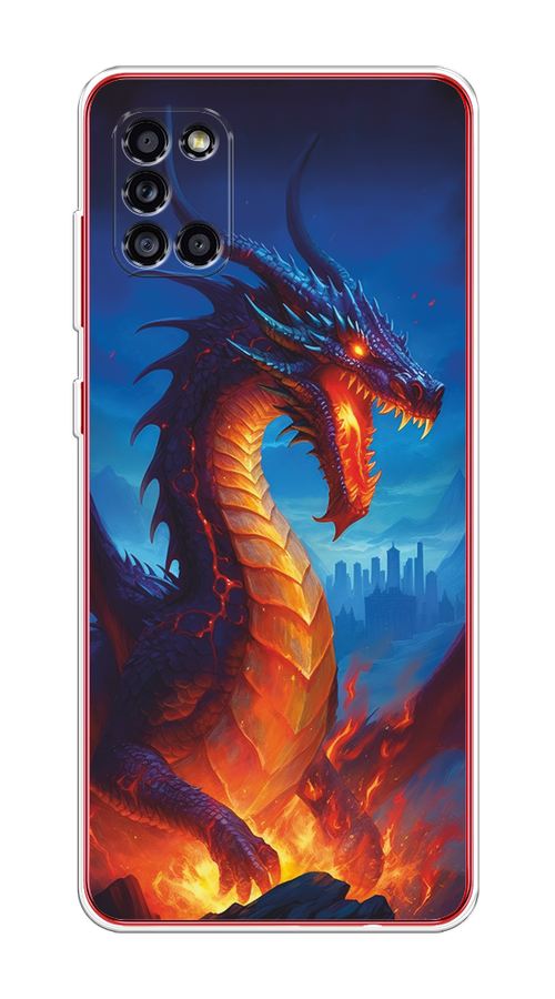 

Чехол на Samsung Galaxy A31 "Дракон над лавой", Оранжевый;коричневый;синий, 2100350-1