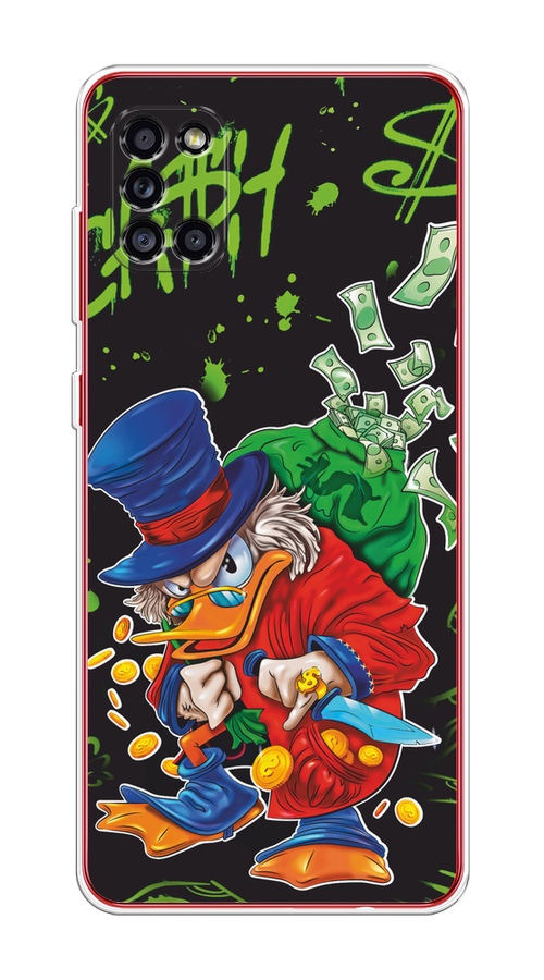 

Чехол на Samsung Galaxy A31 "Скрудж Макдак с мешком денег", Красный;синий;зеленый;черный, 2100350-1
