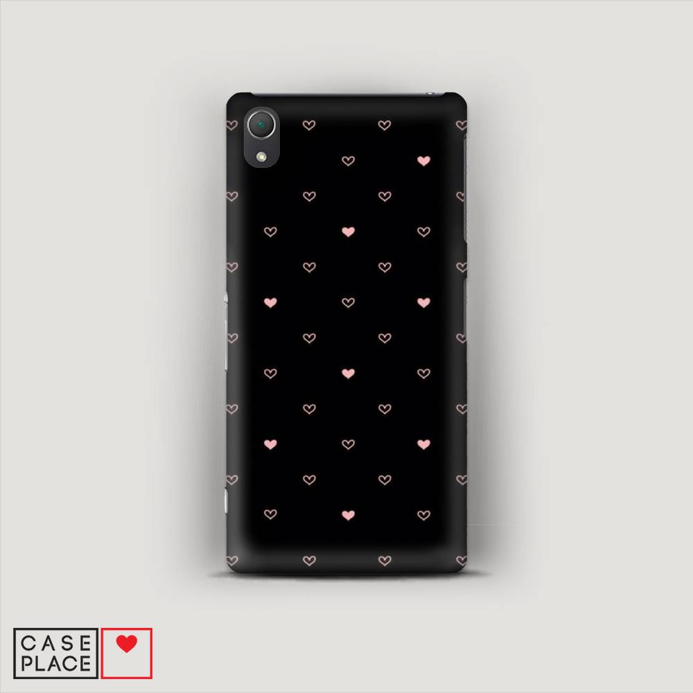 

Пластиковый чехол "Черный фон и сердечки" на Sony Xperia Z2