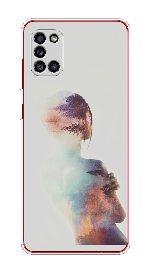 

Чехол на Samsung Galaxy A31 "Девушка-лес", Розовый;голубой;серый, 2100350-1