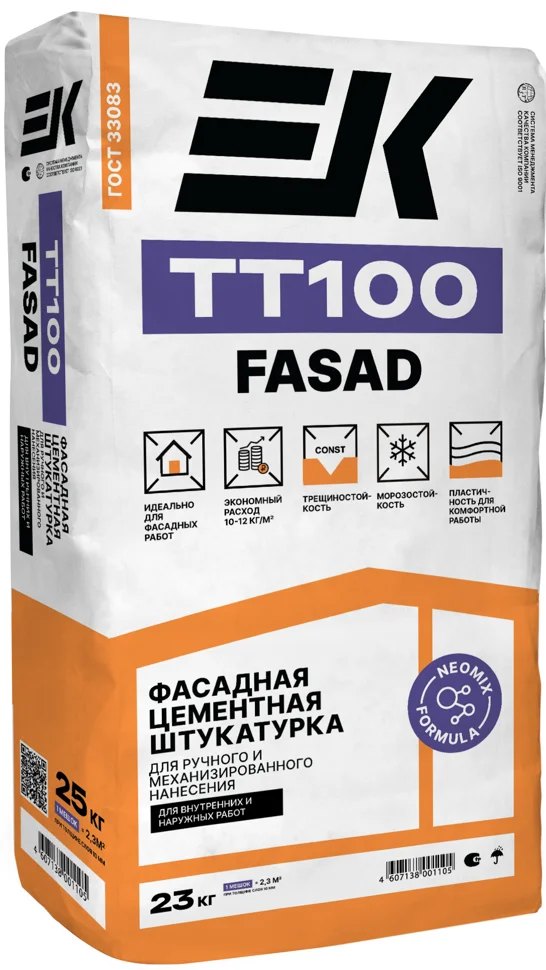 фото Штукатурка фасадная ек тт100 fasad 23 кг