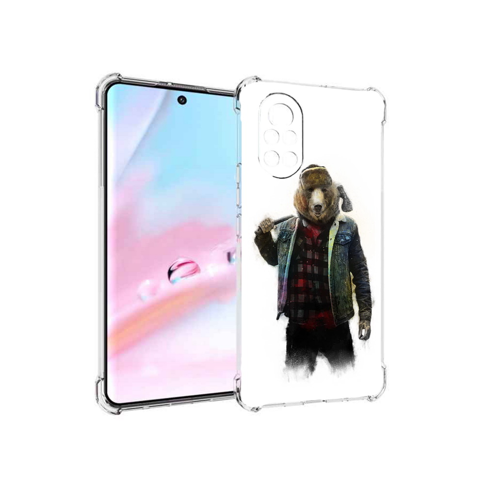 

Чехол MyPads медведь с топором для Huawei Nova 8 (ANG-LX1), Прозрачный, Tocco