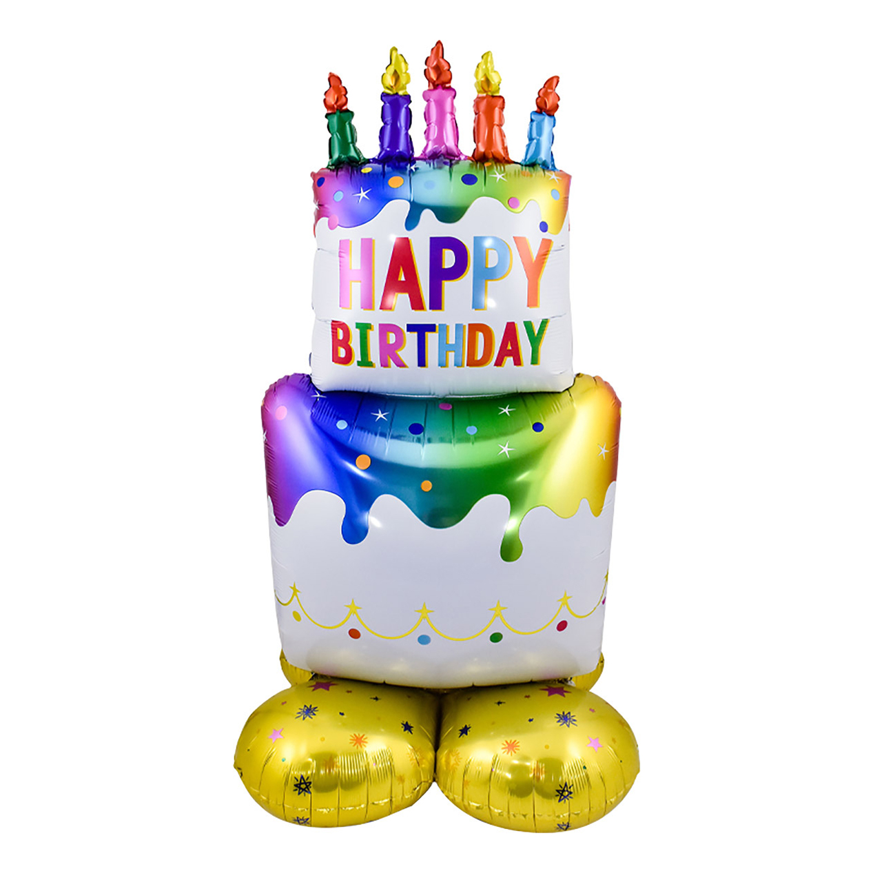 Воздушный шар Веселая Затея Фигура торт со свечами фольгированный 124 см