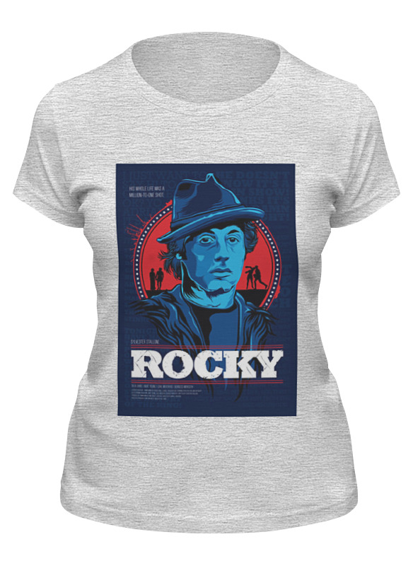

Футболка женская Printio Rocky / рокки серая M, Серый, Rocky / рокки