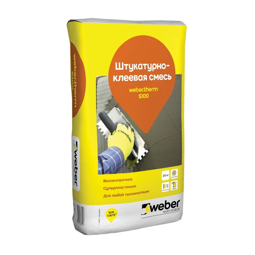 фото Штукатурно-клеевая смесь weber.therm s100 25 кг