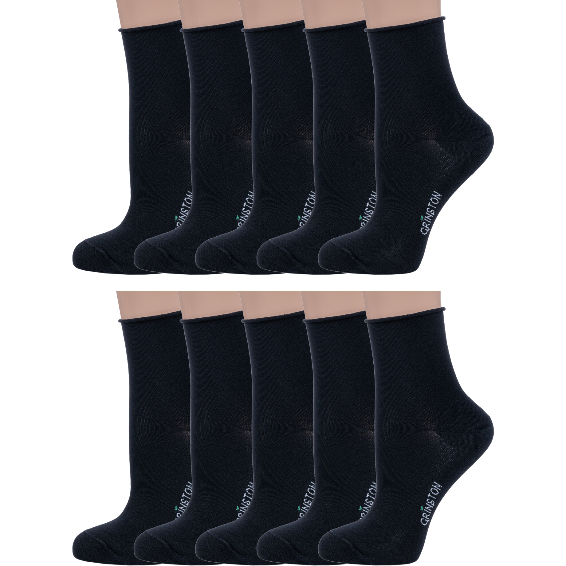 

Комплект носков женских Grinston socks 10-15D22 черных 23, 10 пар, Черный, 10-15D22