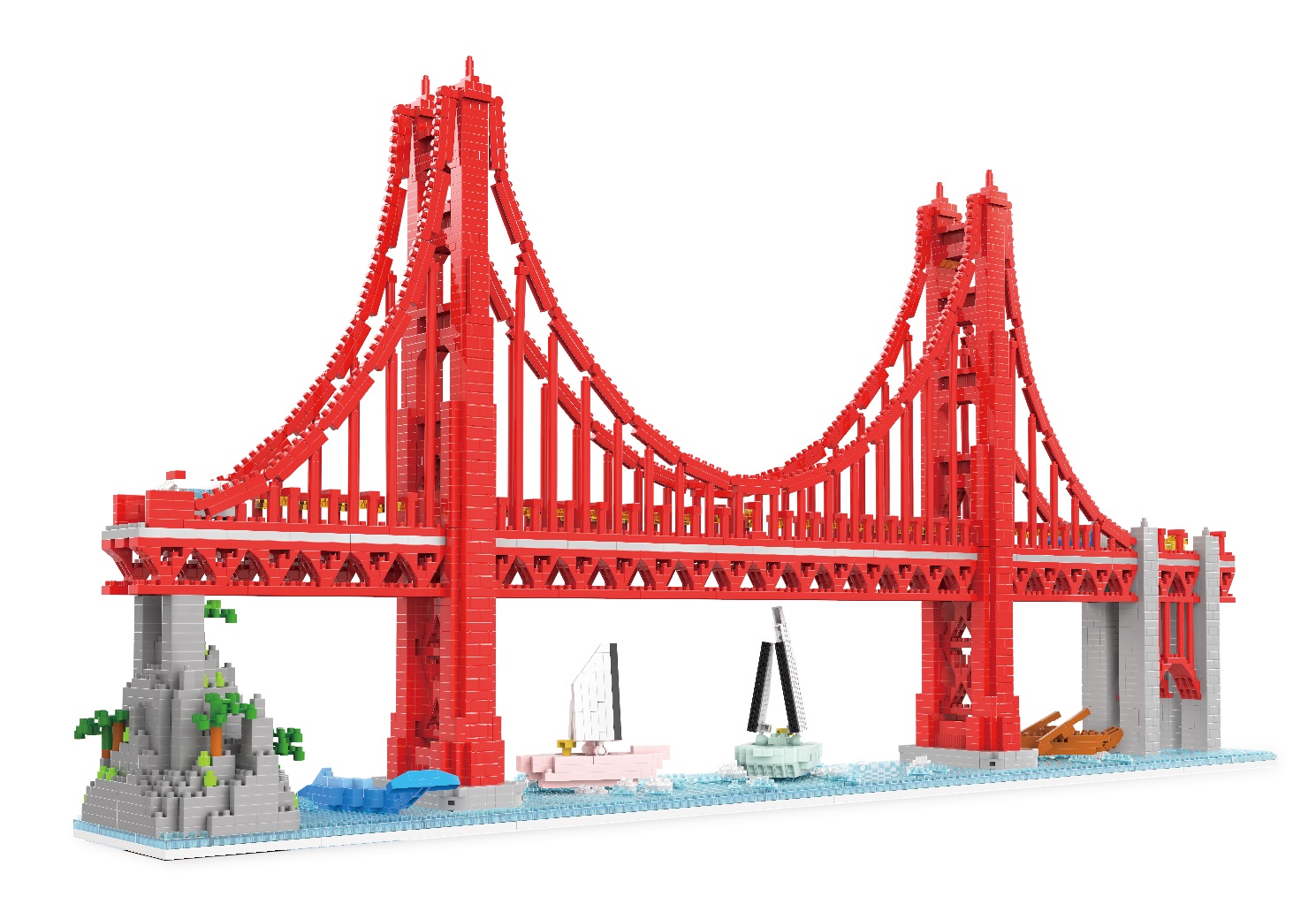 Конструктор 3D из миниблоков RTOY мост Золотые Ворота 7200 эл - JM20804