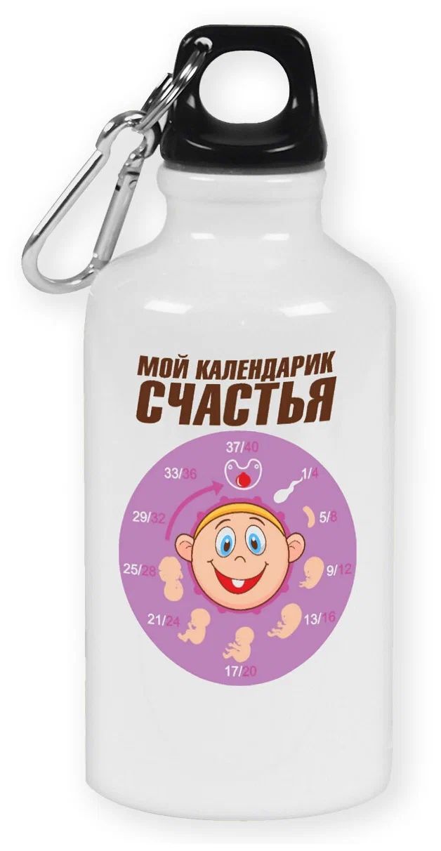 Бутылка спортивная CoolPodarok пузожитель мой календарик счастья