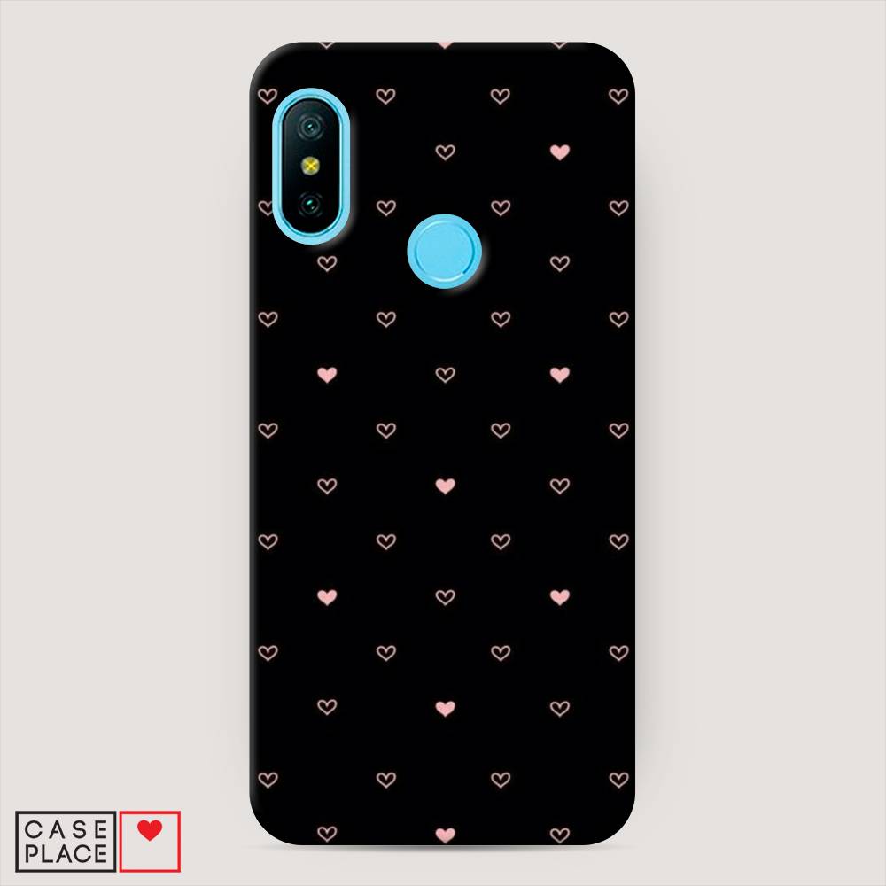 

Пластиковый чехол "Черный фон и сердечки" на Xiaomi Mi A2 Lite, 34220-2