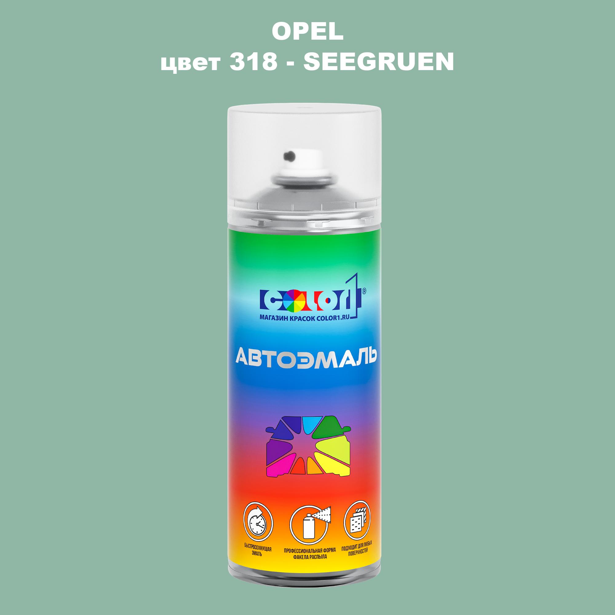 

Аэрозольная краска COLOR1 для OPEL, цвет 318 - SEEGRUEN, Прозрачный