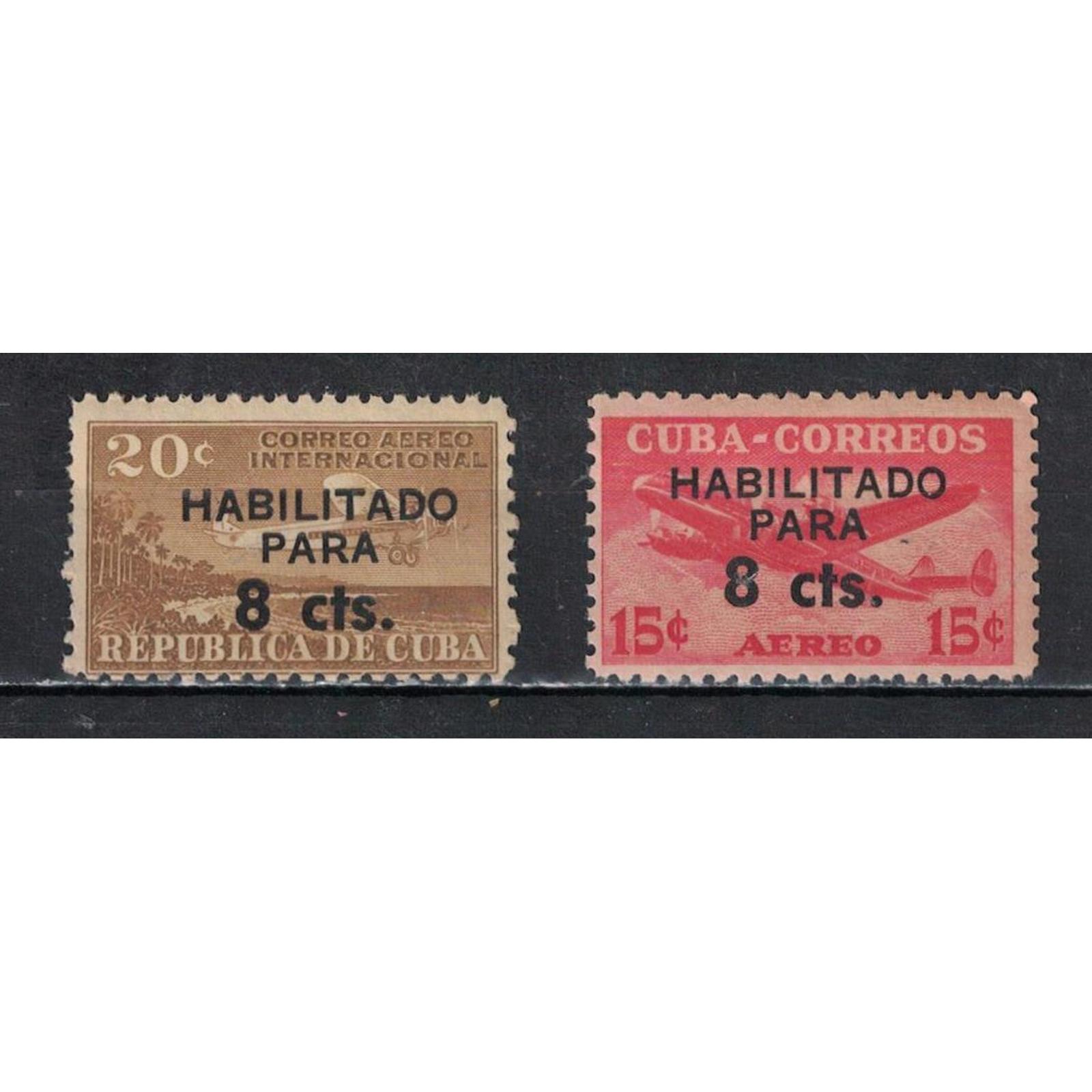

Почтовые марки Куба Авиапочта - надпечатка HABILITADO - PARA - 8 cts. Авиация, 725