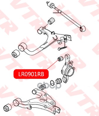 фото Плавающий сайлентблок поворотного кулака задней подвески, верхний vtr арт. lr0901rb