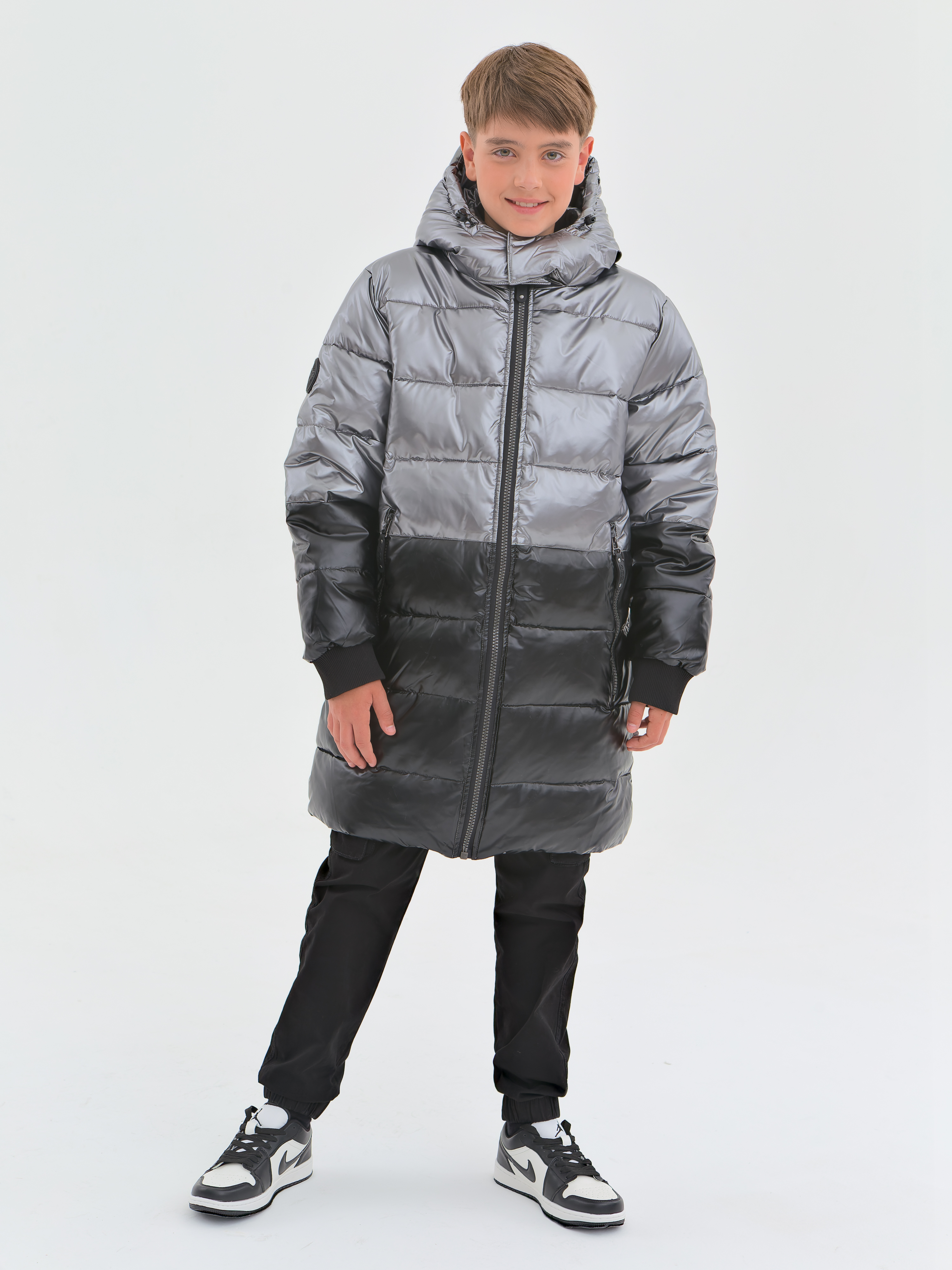 Пальто детское WBR 68-014, черный, 146