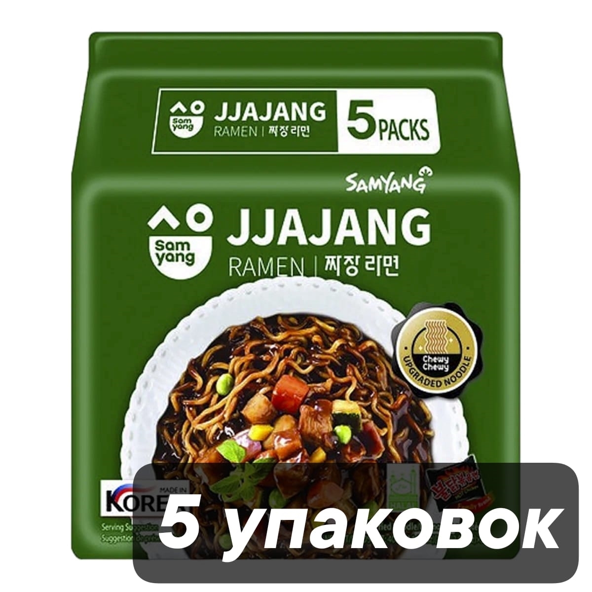 

Лапша быстрого приготовления Samyang Jjajang Ramen, 80 г x 5 шт