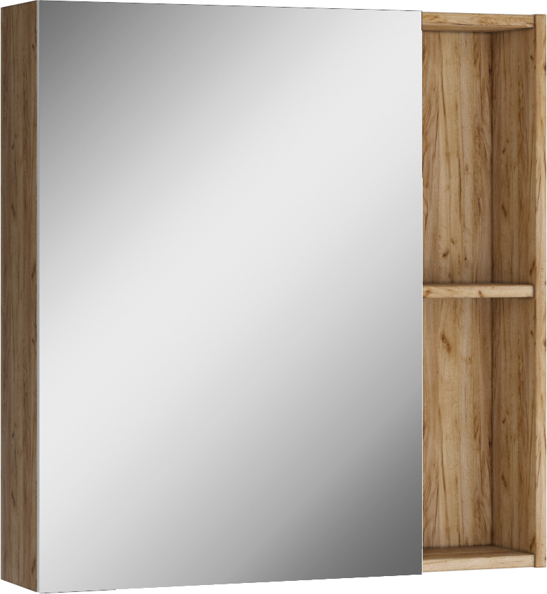 Шкаф-зеркало Домино Craft 70 левый/правый распашной шкаф натура дуб табачный craft с зеркальными фасадами