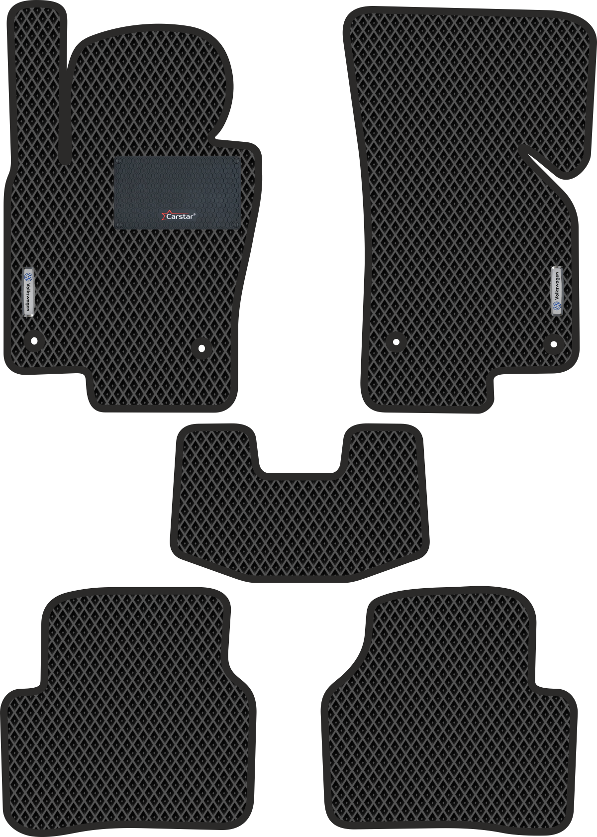 

Коврики Kupi-Kovrik EVA для Volkswagen Passat B6 (2005-2010), чёрный,подпятник,2 эмблемы