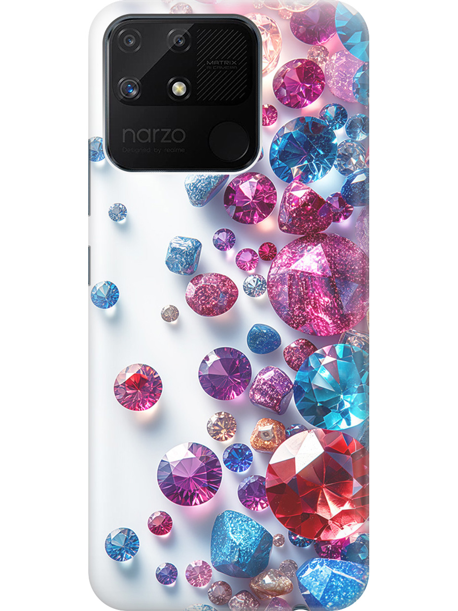 

Силиконовый чехол на Realme narzo 50A с принтом "Россыпь драгоценных камней", Прозрачный;белый;розовый;синий, 740189931