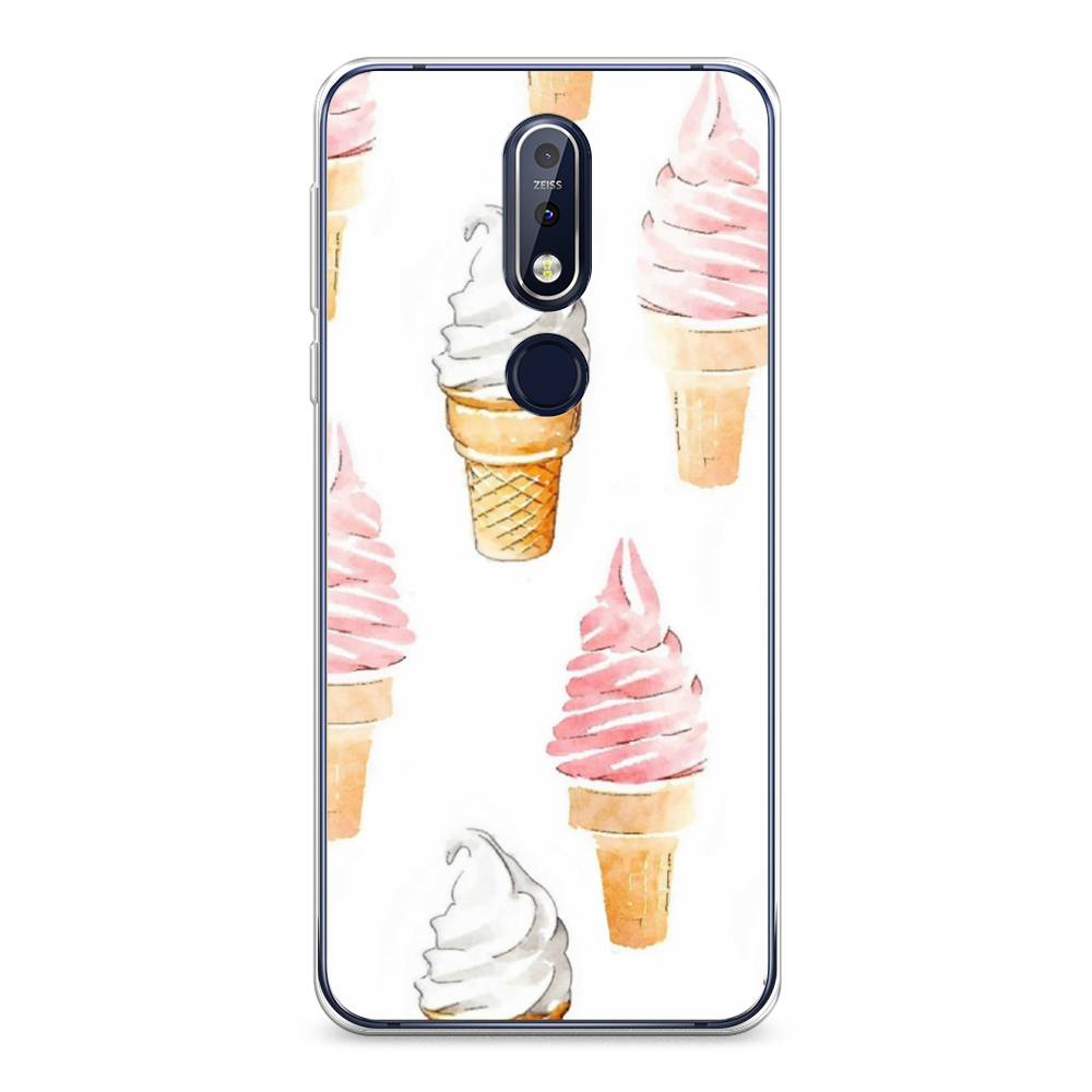

Чехол Awog на Nokia 7.1 / Нокиа 7.1 "Нарисованное мороженое", Белый;розовый, 122050-10