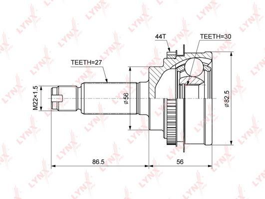 

Шрус LYNXAUTO co3662a