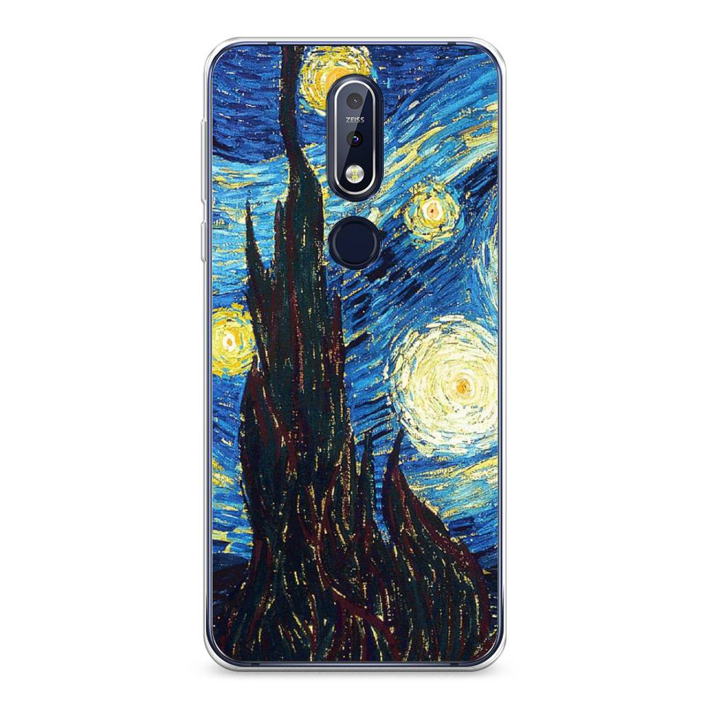 

Чехол Awog на Nokia 7.1 / Нокиа 7.1 "Ван Гог Звездная ночь", Желтый, 122050-9