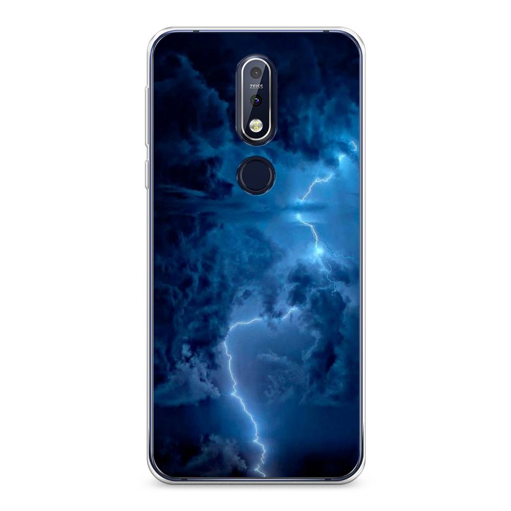 

Чехол Awog на Nokia 7.1 / Нокиа 7.1 "Молния", Синий, 122050-4