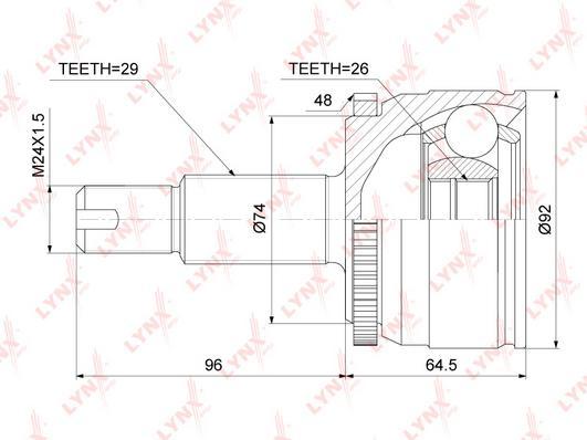 

Шрус LYNXAUTO co3835a