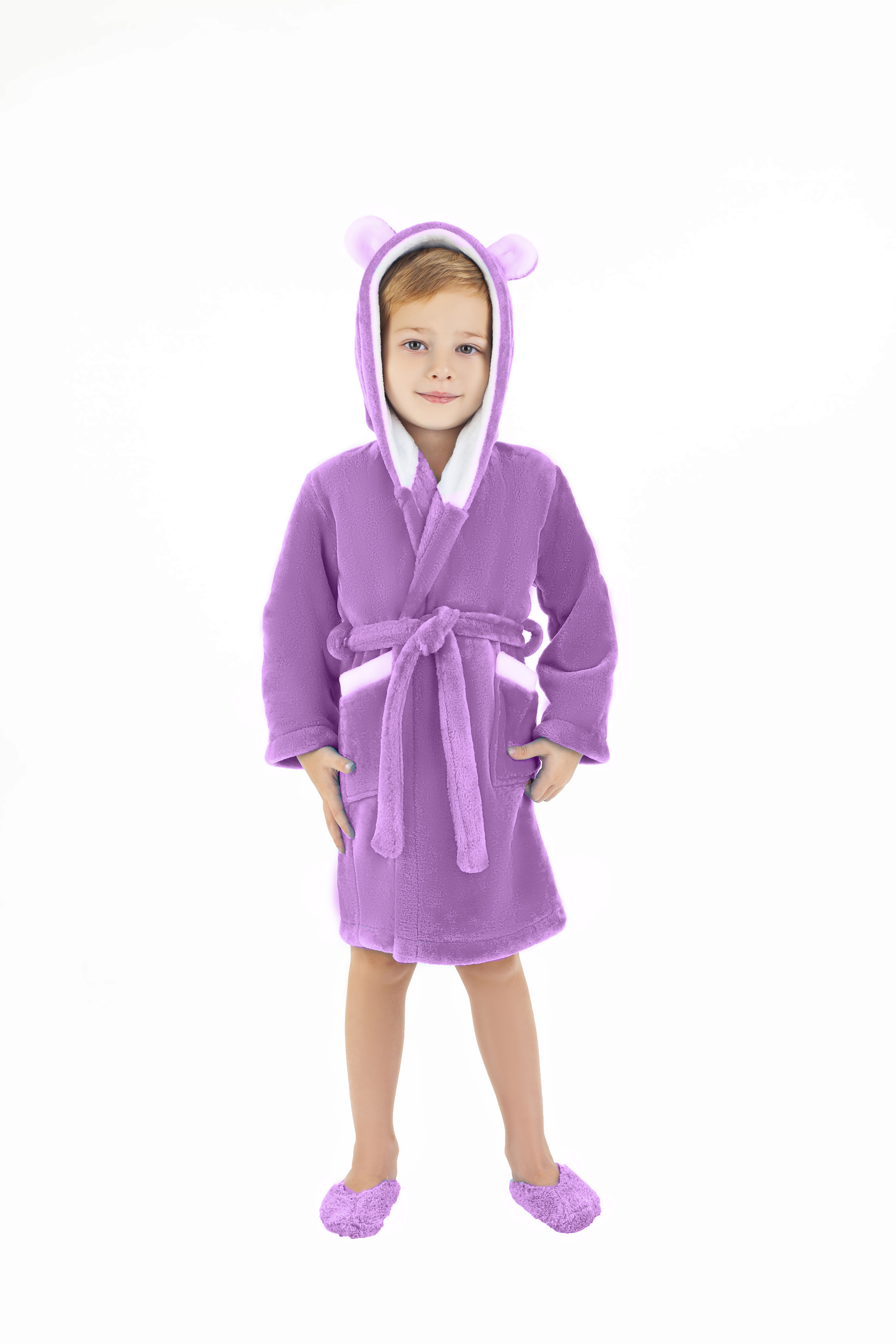 фото Халат детский s-family 93-м цвет фиолетовый размер 134