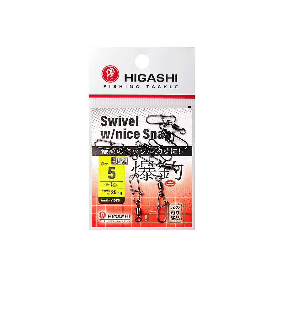 Карабин с вертлюгом HIGASHI Swivel wNice Snap 5 602₽