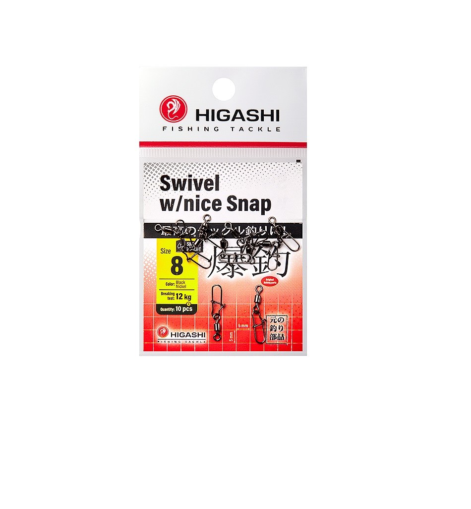 Карабин с вертлюгом HIGASHI Swivel wNice Snap 8 602₽