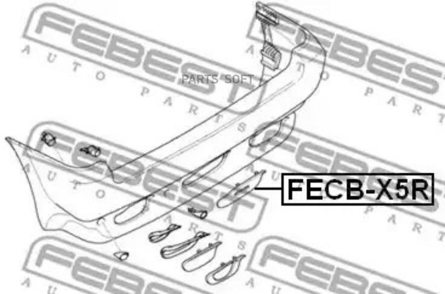 FEBEST Заглушка бампера BMW X5 E53 1999-2006 FEBEST FECB-X5R