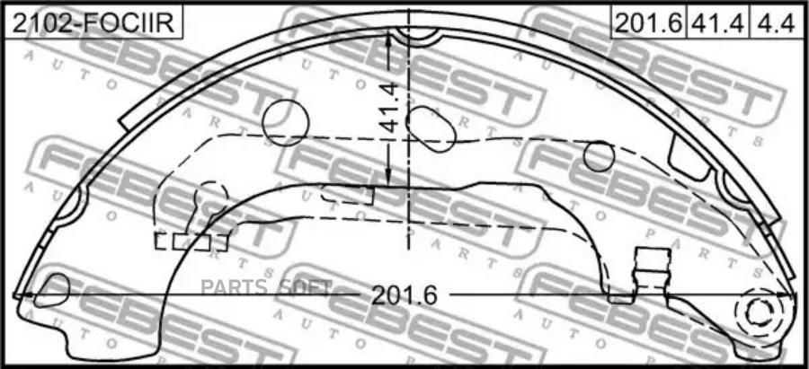 

Колодки тормозные задние (бараб.) Focus II 04-08 FEBEST 2102-fociir FEBEST