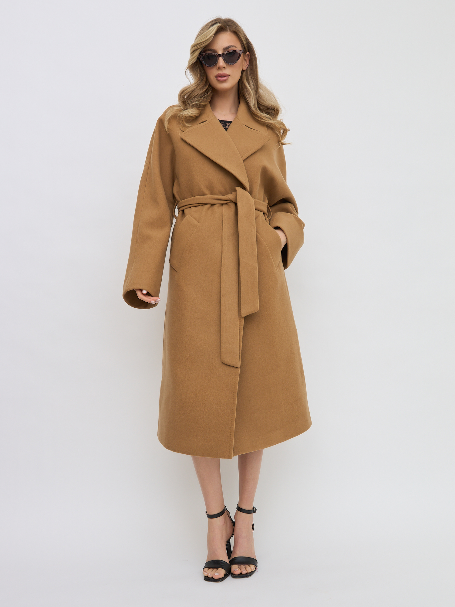Пальто женское BrandStoff BS40004 коричневое 42 RU