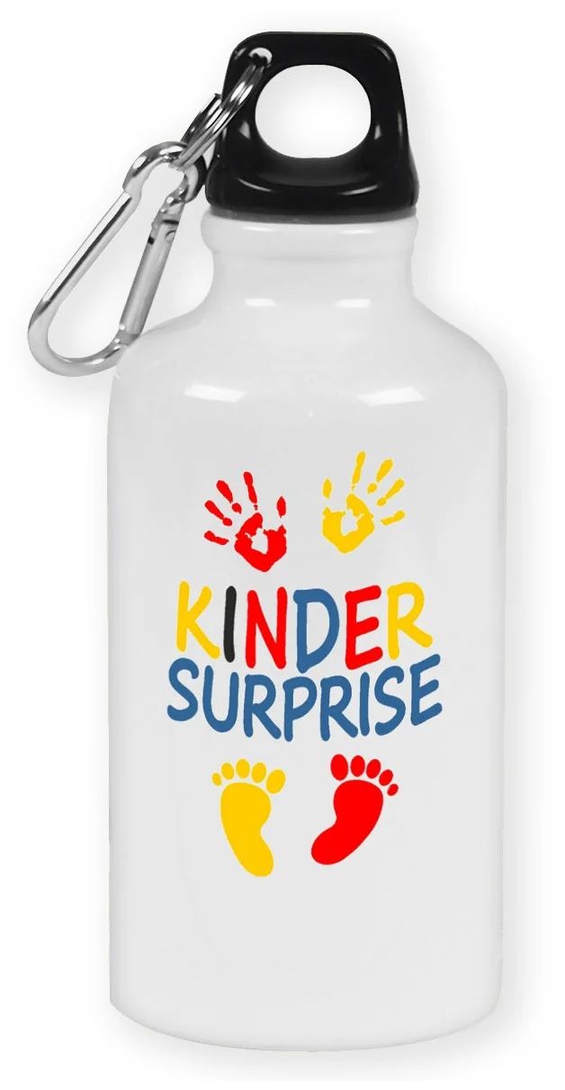 

Бутылка спортивная CoolPodarok Kinder surprise (киндер сюрприз), Белый