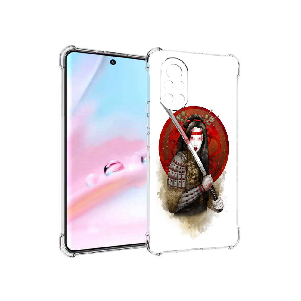 Чехол MyPads рисованная девушка с катаной для Huawei Nova 8 (ANG-LX1)