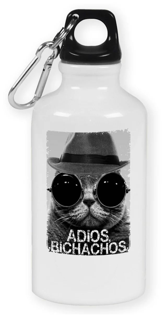 

Бутылка спортивная CoolPodarok Adios, bichachos кот, Белый