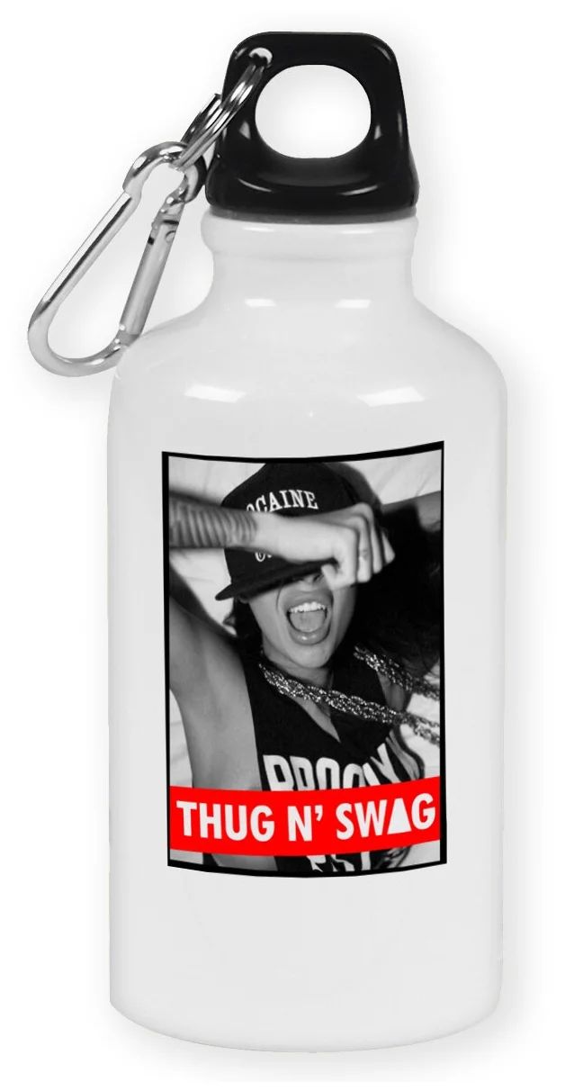 

Бутылка спортивная CoolPodarok ThugN SWAG, Белый