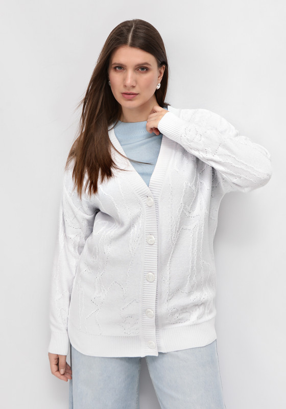 

Кардиган женский Vivawool 312392 белый 60 RU, 312392