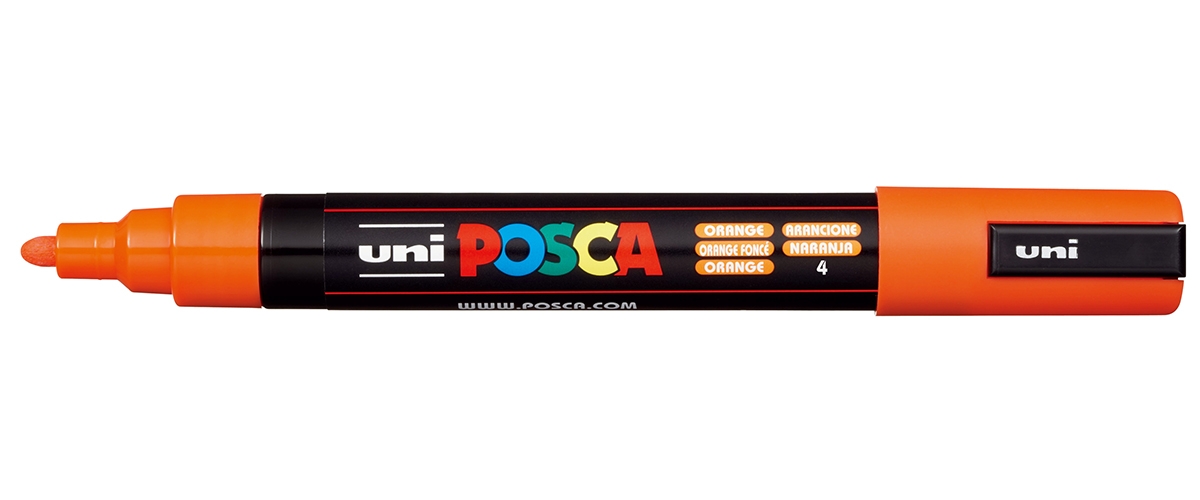 фото Маркер uni posca pc-5m 1,8-2,5мм овальный (оранжевый (orange) 4) uni mitsubishi pencil